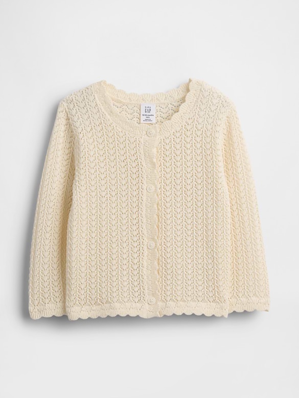 Gap Cream Crochet Knit Button-Front cardigan